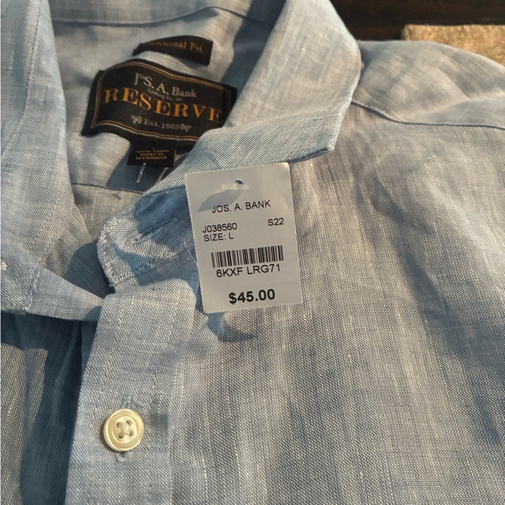 Jos. A. Bank Blue Linen Casual Shirt